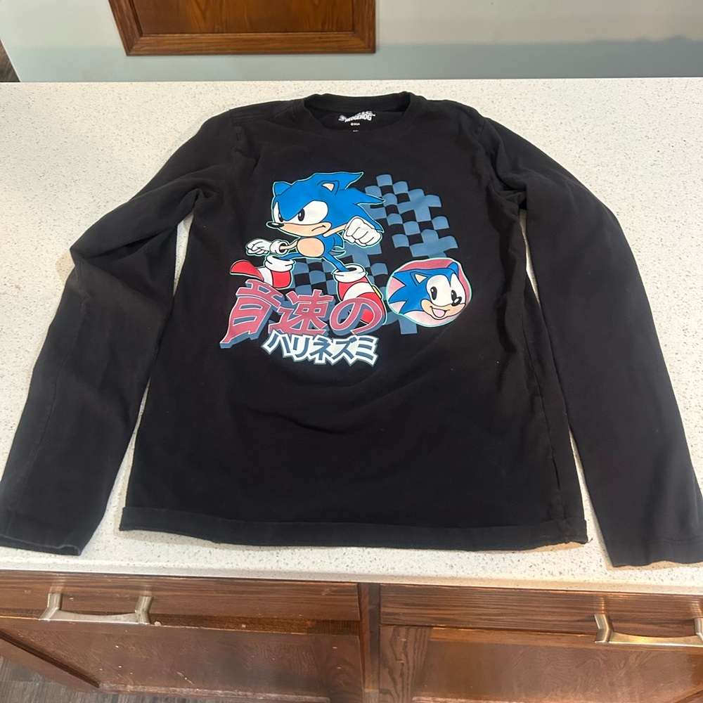 Sonic the Hedgehog Black Long Sleeve Kids Tee